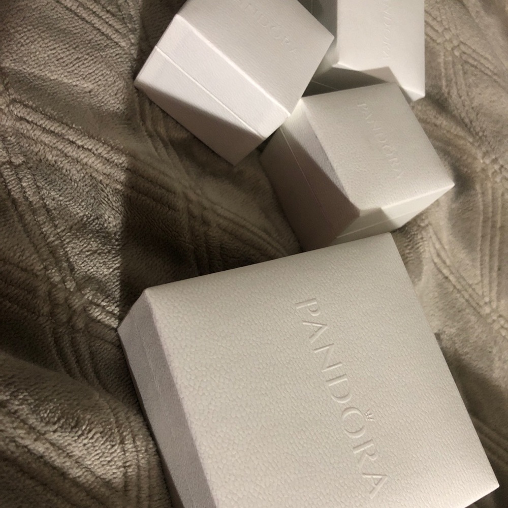 4 Pandora Boxes 3 ea 2"x 2" 1 ea at 3 1/2" x 31/2"